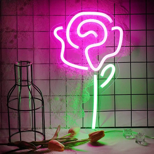 Neon Sign Light | Wall Hanging | Rose