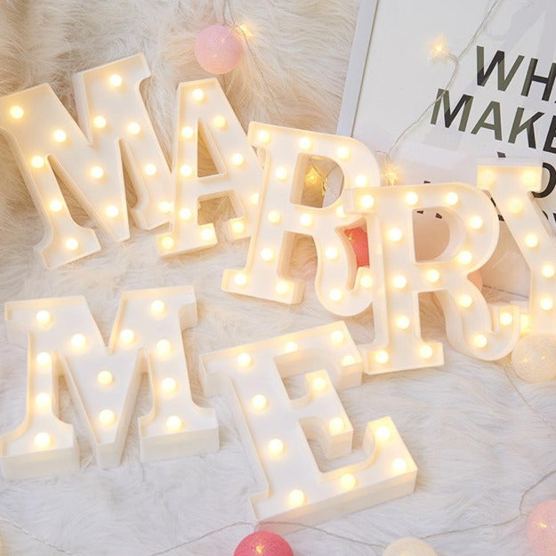 Marquee Lit Up Letters Alphabets Numbers Symbols - Battery Powered