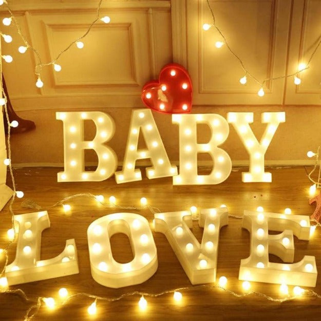 Marquee Lit Up Letters Alphabets Numbers Symbols - Battery Powered