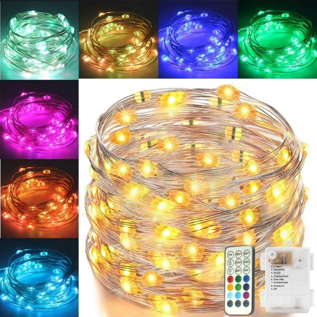 Copper Wire Fairy LED String Lights - 10 Color Changing | IP44 Chronos