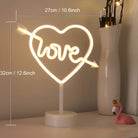 Neon Sign Table Lamp | Battery & USB Operated | Cupid Heart with Love