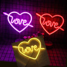 Neon Sign Table Lamp | Battery & USB Operated | Cupid Heart with Love