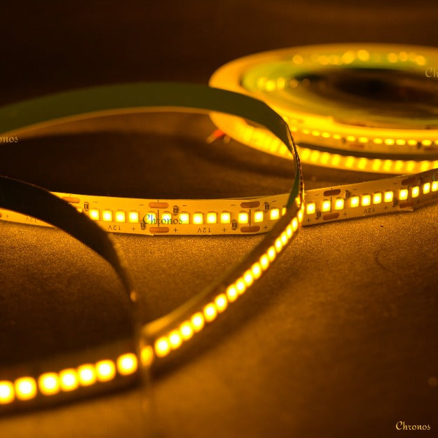 LED Strip Light 2835 SMD LED 240 LED Per Meter Amber Yellow | Chronos lights