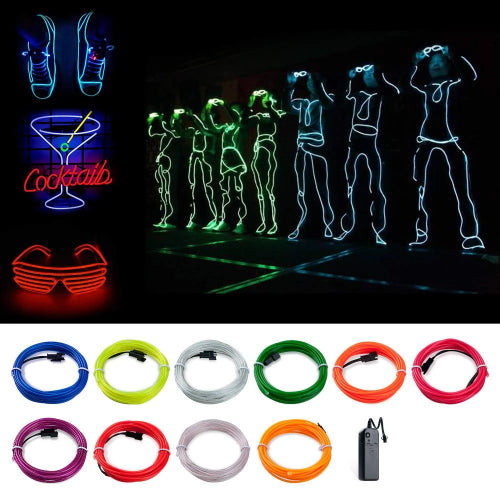 Neon Electroluminescent EL Wire Lights | 2AA Battery Operated - Chronos