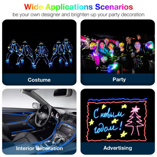 Neon Electroluminescent EL Wire Lights | 2AA Battery Operated - Chronos