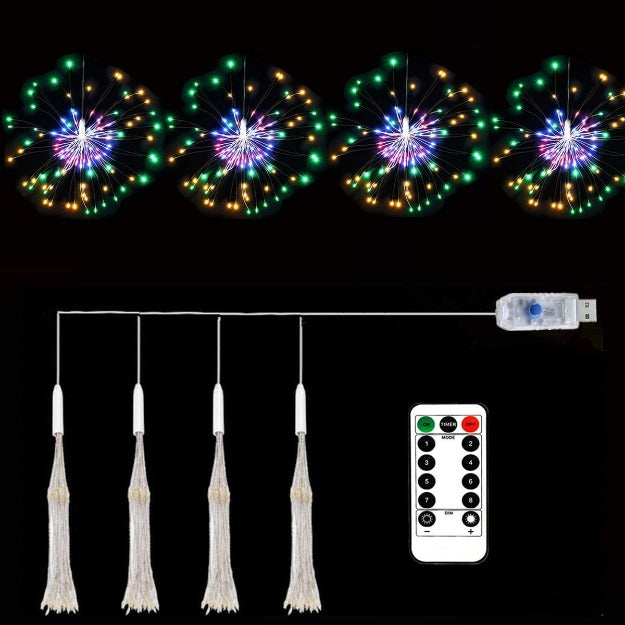 Firework Fairy Lights - USB Powered | 8 Function Remote Control | IP44 Waterproof | Multi LED - Chronos