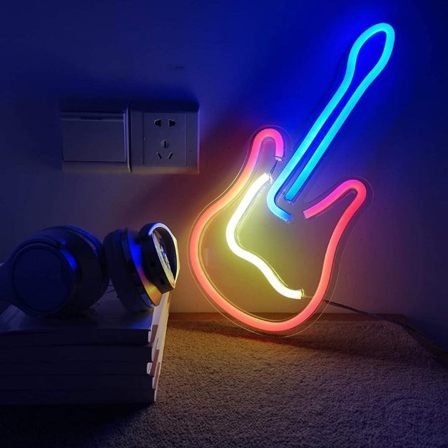 Neon Sign Light | Wall Hanging | Guitar