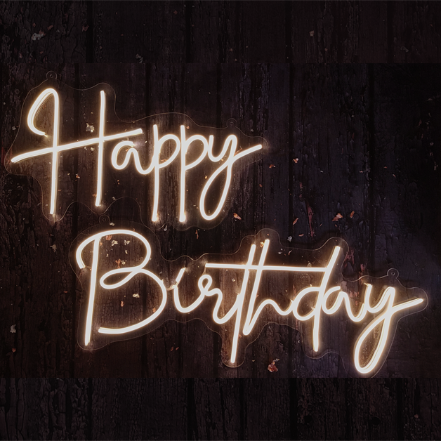 Happy Birthday Neon Sign Light - Vibrant Celebration Decor