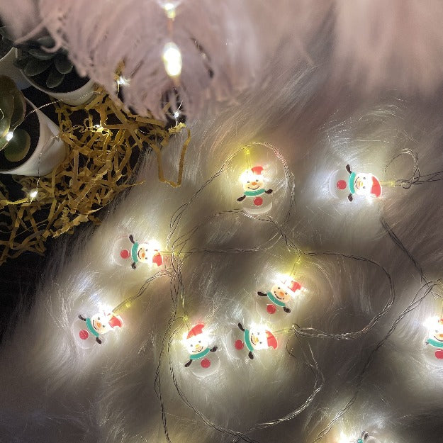 Snowman led string lights warm white - Chronos