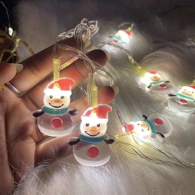 Snowman led string lights warm white - Chronos