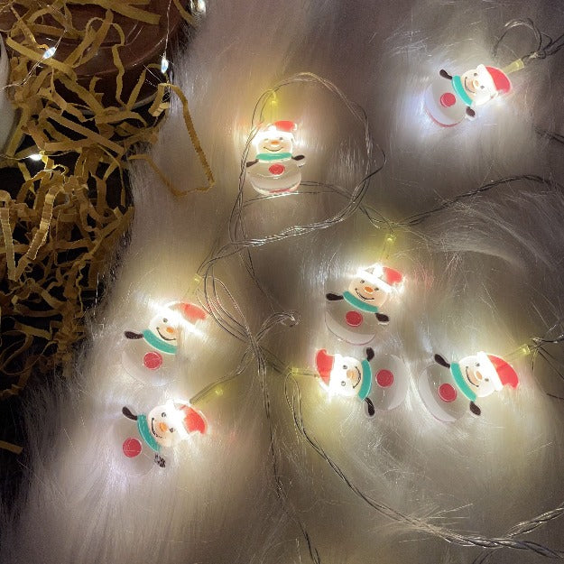 Snowman led string lights warm white - Chronos