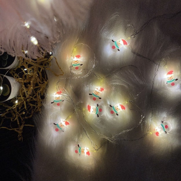 Snowman led string lights warm white - Chronos
