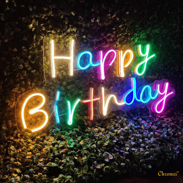 MINI HAPPY BIRTHDAY PP MULTI NEON SIGN LIGHT CHRONOS