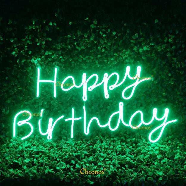 MINI HAPPY BIRTHDAY PP GREEN NEON SIGN LIGHT CHRONOS