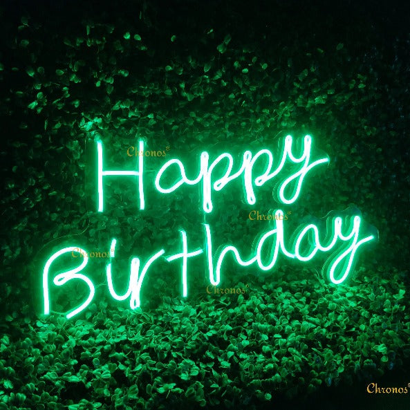 MINI HAPPY BIRTHDAY PP GREEN NEON SIGN LIGHT CHRONOS