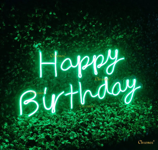 MINI HAPPY BIRTHDAY PP GREEN NEON SIGN LIGHT CHRONOS