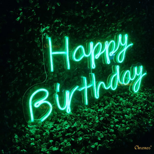 MINI HAPPY BIRTHDAY PP GREEN NEON SIGN LIGHT CHRONOS