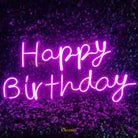 MINI HAPPY BIRTHDAY PP PURPLE NEON SIGN LIGHT CHRONOS