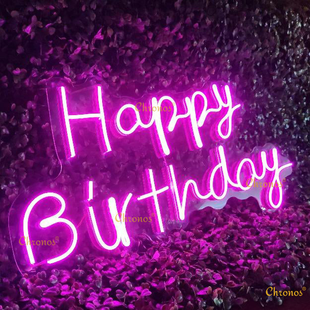 MINI HAPPY BIRTHDAY PP PURPLE NEON SIGN LIGHT CHRONOS
