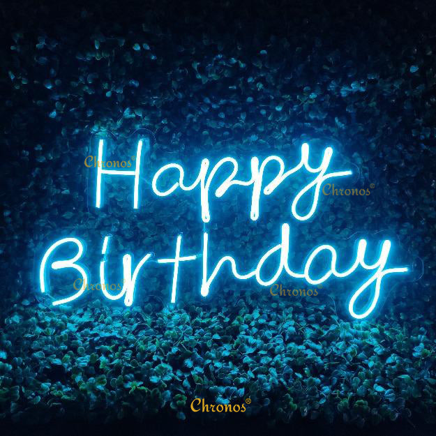 MINI HAPPY BIRTHDAY PP ICE BLUE | NEON SIGN LIGHT CHRONOS