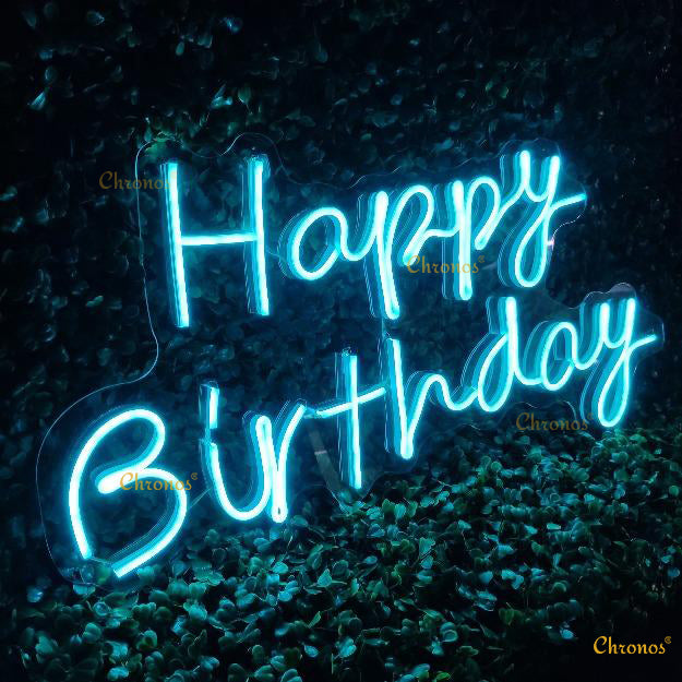 MINI HAPPY BIRTHDAY PP ICE BLUE | NEON SIGN LIGHT CHRONOS