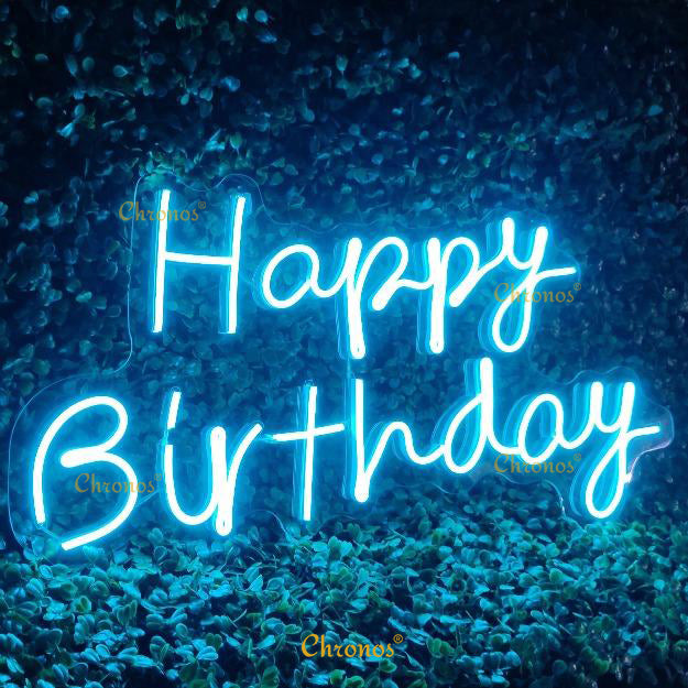 MINI HAPPY BIRTHDAY PP ICE BLUE | NEON SIGN LIGHT CHRONOS