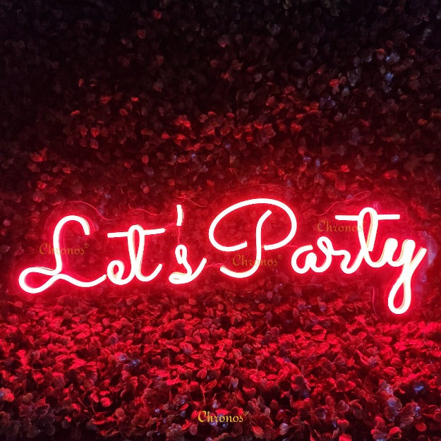 Let's Party Neon Sign Light Red | Chronos