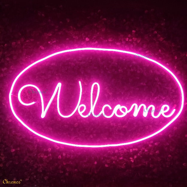 Welcome Neon Sign Light | Pink | Chronos