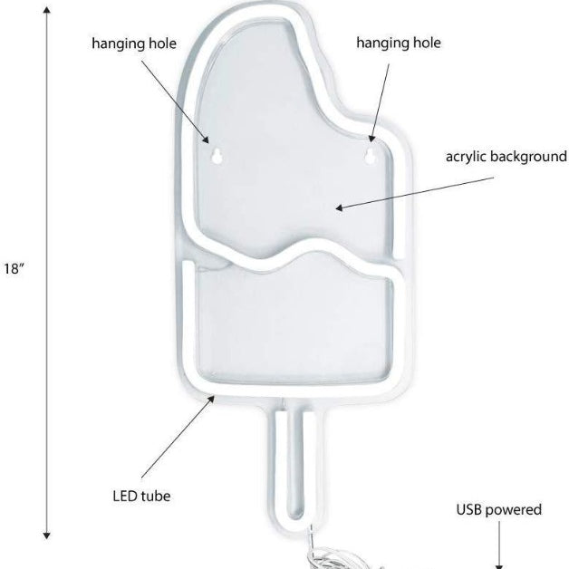 Neon Sign Light | Wall Hanging | Ice Candy