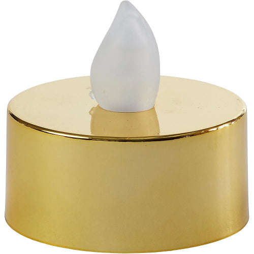LED Gold Tea Light Candles | Amber Yellow | Pack of 24 - Chronos