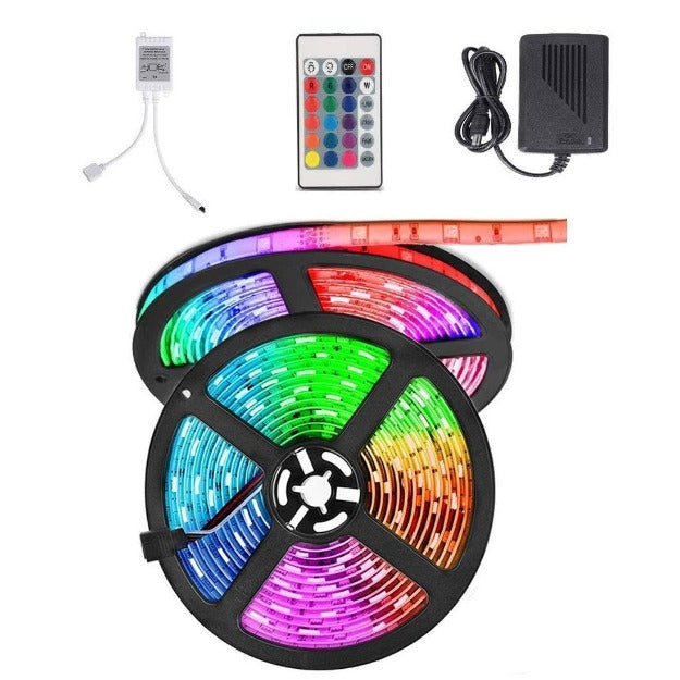 LED Strip Light RGB multicolor 5050 24 Key Remote Control Water Resistant 16 Color