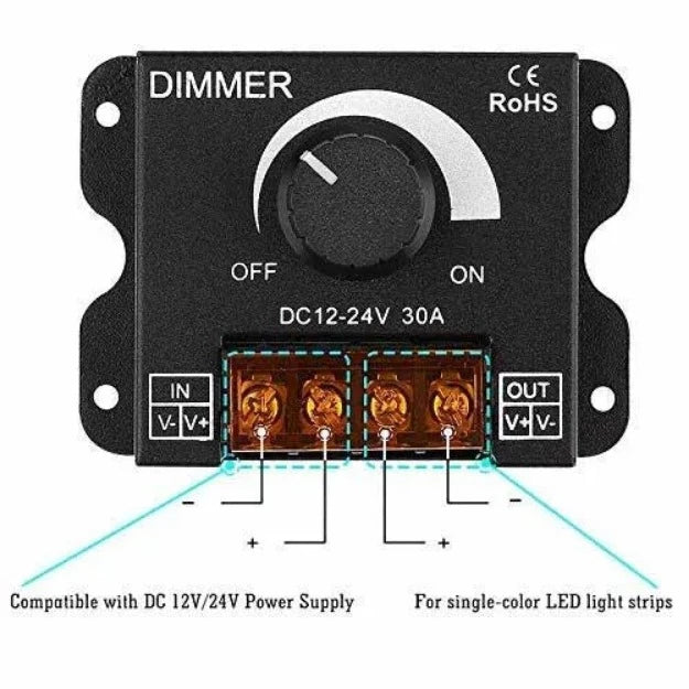 DC12-24V 30A MANUAL KNOB DIMMER Chronos Lights