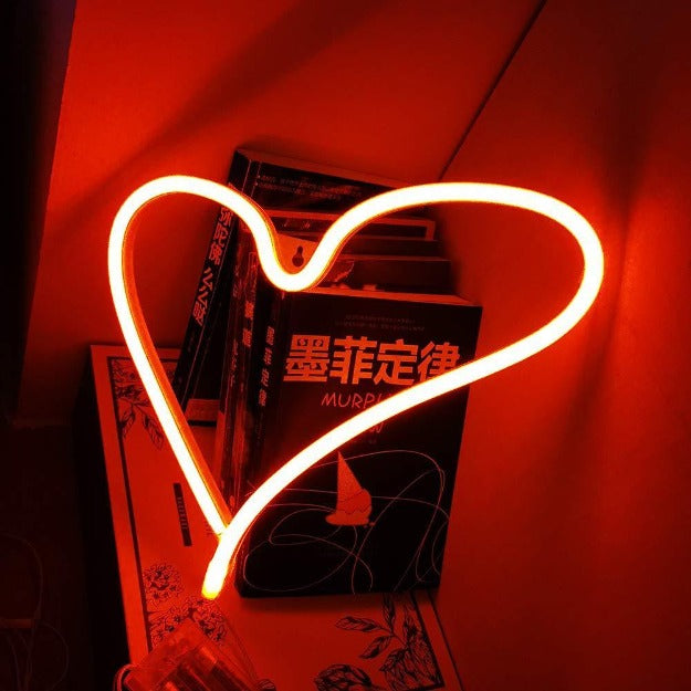 Neon Sign Lamp Wall Hanging | Battery & USB Operated | Quirky Heart