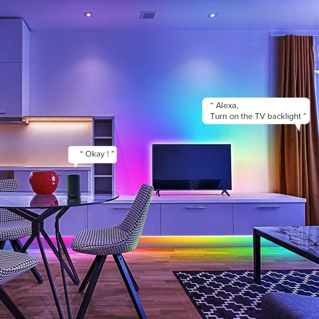 Smart WiFi RGBIC Strip Controller App enabled with Alexa / Google Home Voice Control & 28 Key Remote