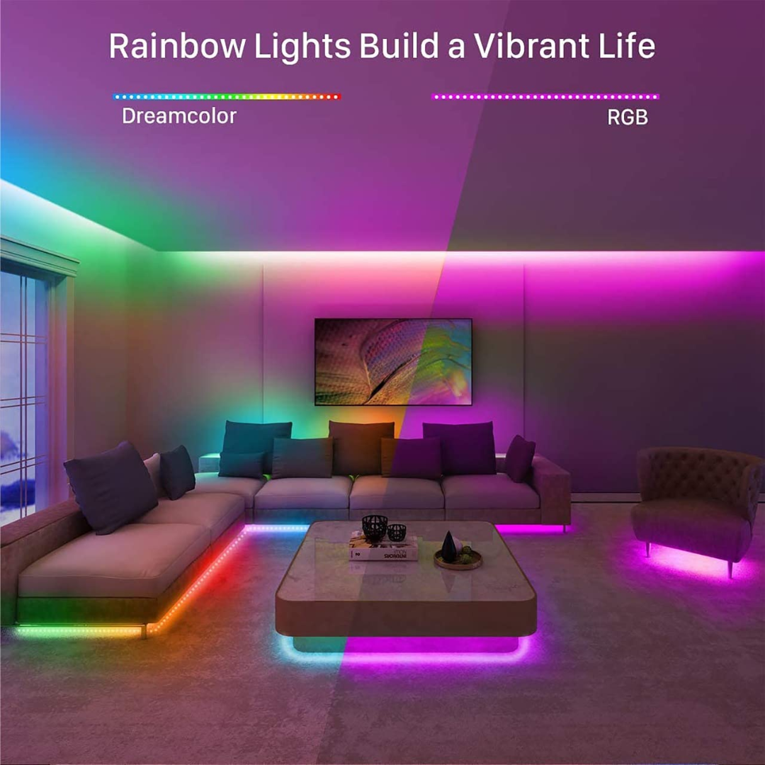 Smart Pixel RGBIC Strip Lights with App Control and Google Home & Alexa Compatible