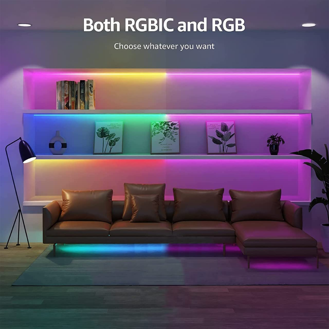 Smart Pixel RGBIC Strip Lights with App Control and Google Home & Alexa Compatible