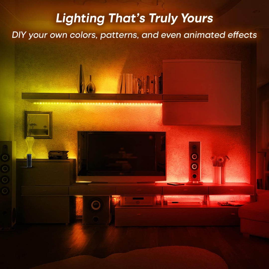 Smart Pixel RGBIC Strip Lights with App Control and Google Home & Alexa Compatible