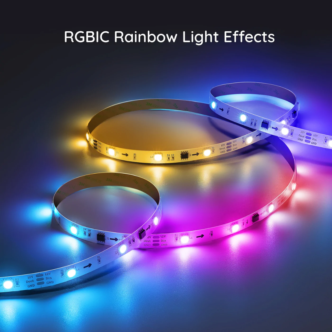 Smart Pixel RGBIC Strip Lights with App Control and Google Home & Alexa Compatible