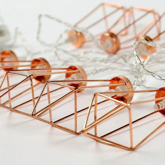 Diamond String Lights - 3AA Battery + USB Operated | Rose Gold - Chronos