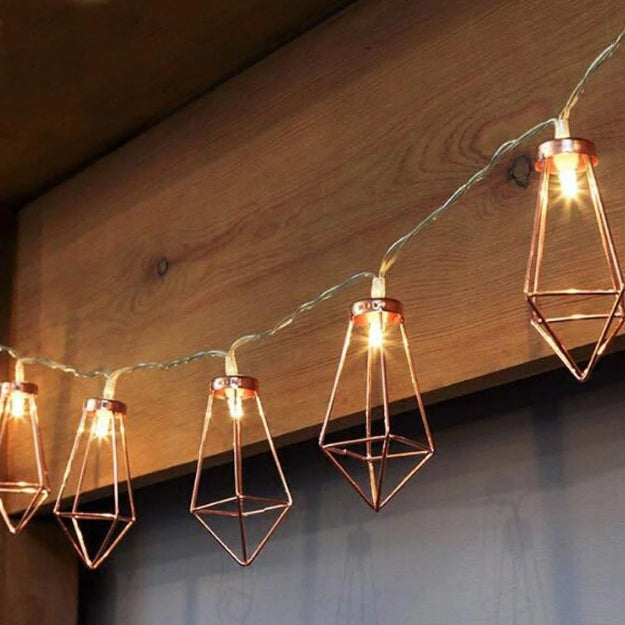 Diamond String Lights - 3AA Battery + USB Operated | Rose Gold - Chronos
