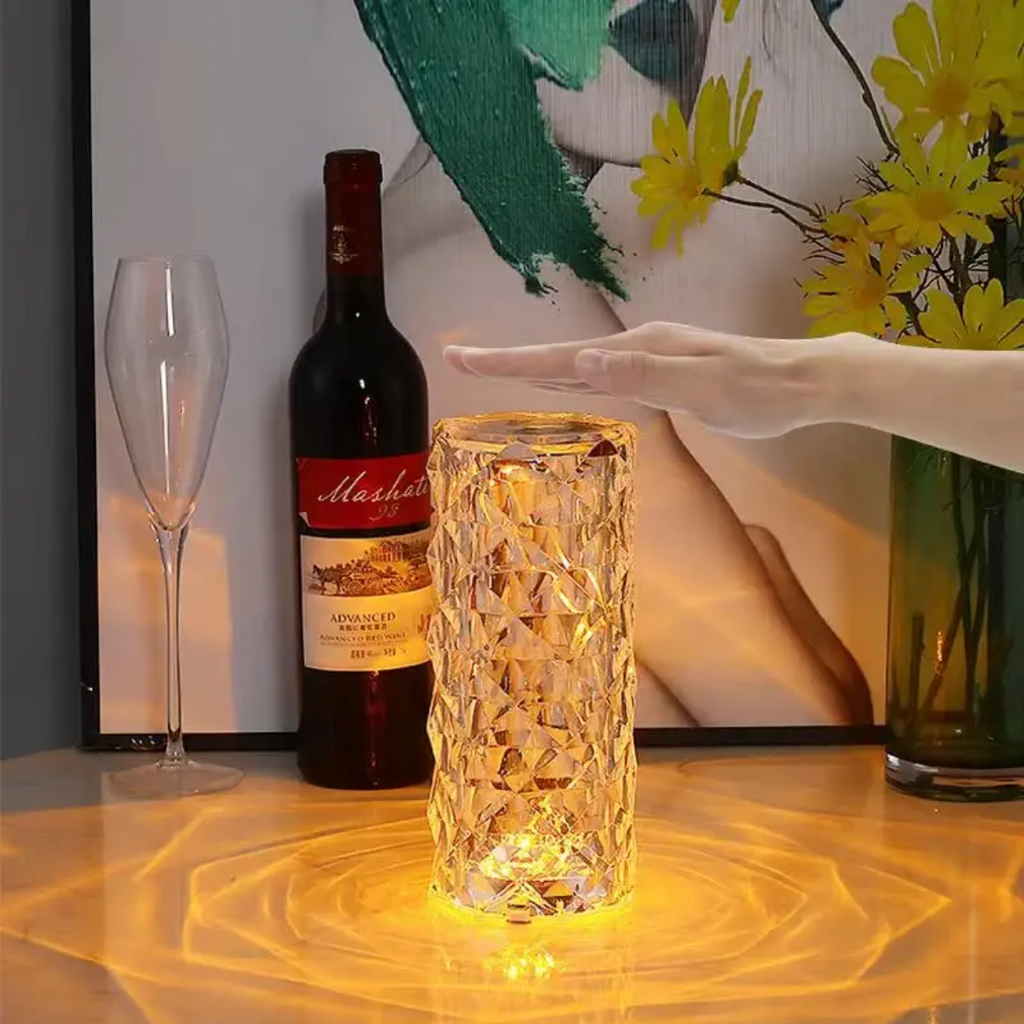 Rose Crystal Reflection Portable LED Table Lamp