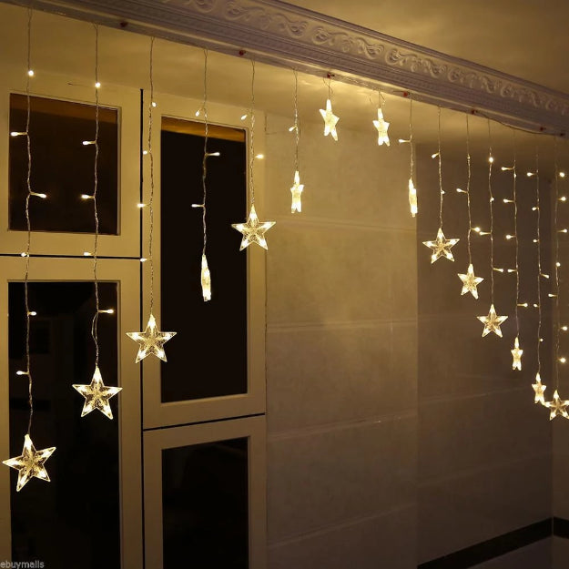 Star Gateway Curtain Lights | 16 Stars | Warm White LED - Chronos