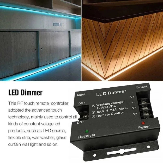DC12-24V 24A LED Strip Light RF Touch Remote Controller Dimmer Chronos Lights