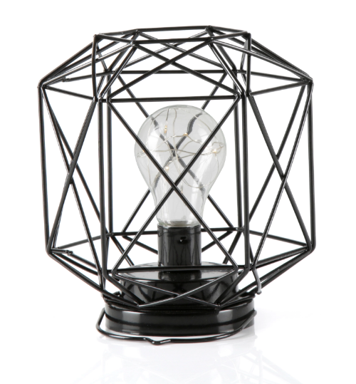Geometric Metal Cage Lamp - Matte Black - Chronos