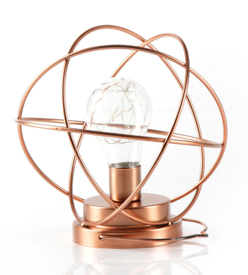 Geometric Metal Cage Lamp - Rose Gold - Chronos