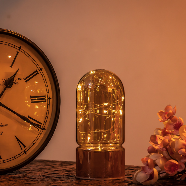 Glass Table Lamps with Fairy Lights | Bell Jar Top