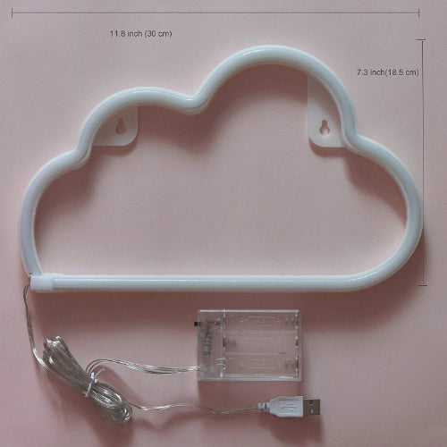 Neon Sign Lamp Wall Hanging | Battery & USB Operated | Cloud (Warm White) - Chronos