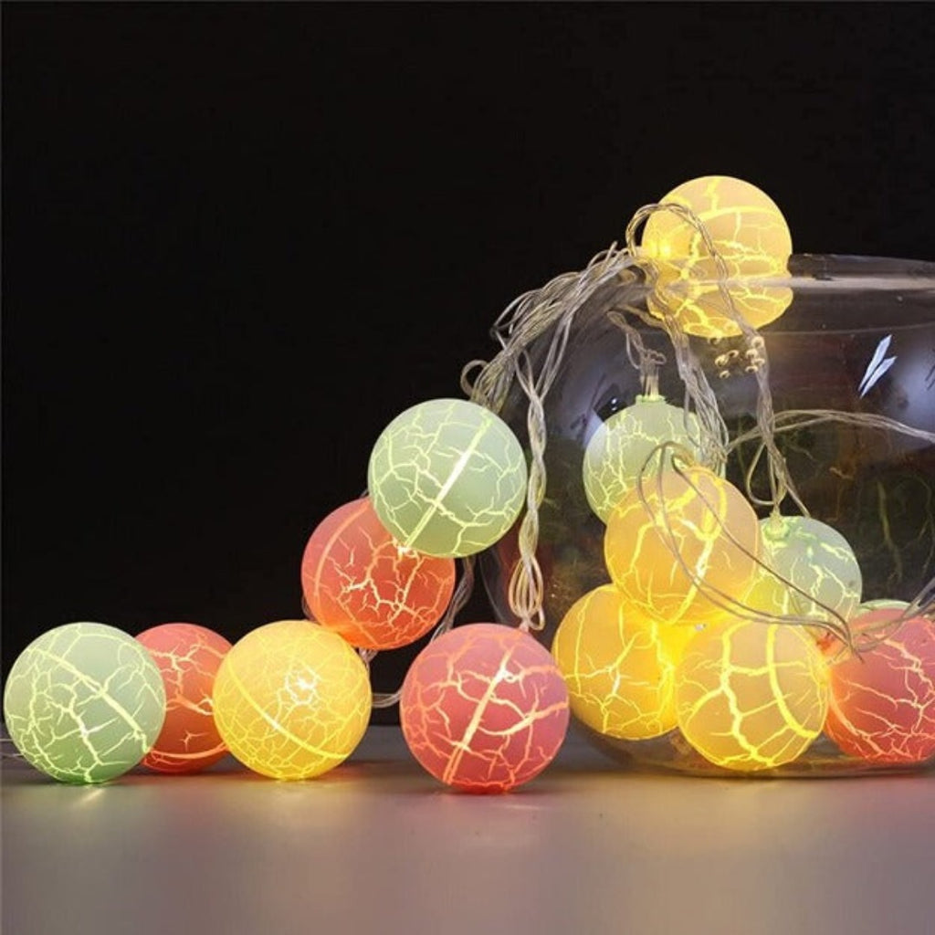 Cracked Ball String Lights - Pastel Colors | Chronos Lights