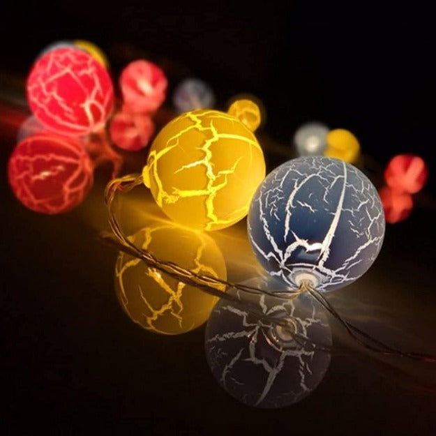 Cracked Ball String Lights - Pastel Colors | Chronos Lights