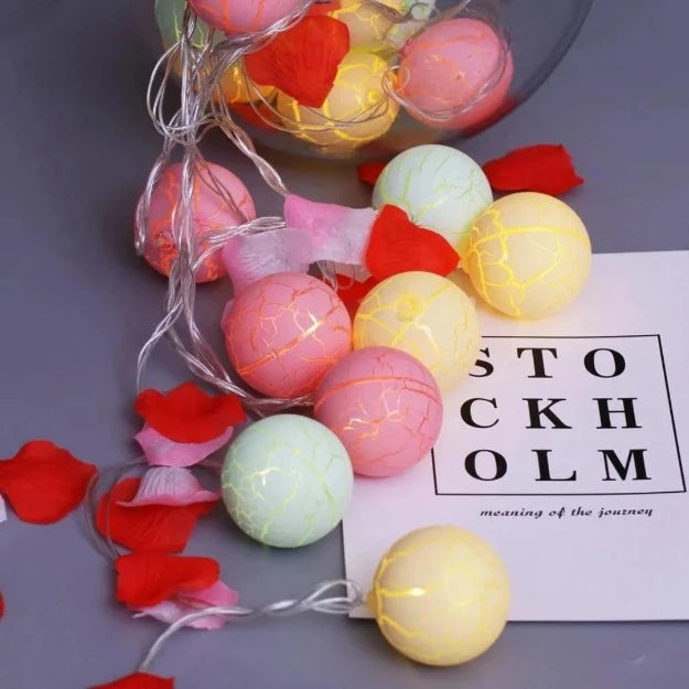 Cracked Ball String Lights - Pastel Colors | Chronos Lights